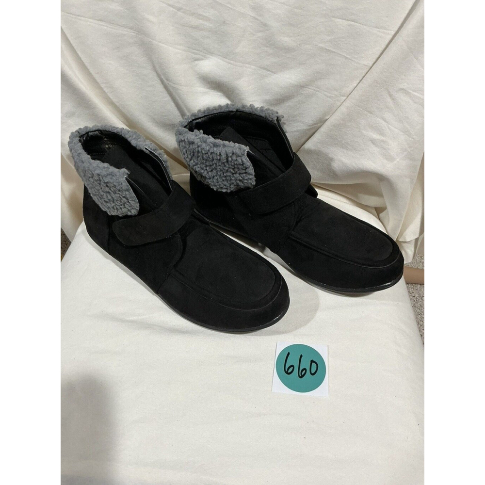 Men’s Euro Flex By Beacon Micro Suede 12w Slipper Shoe Boot Black